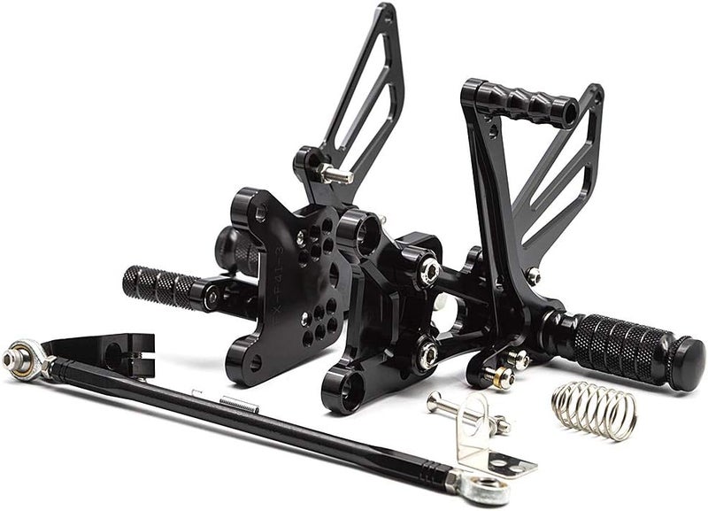 FXCNC CNC Billet Motorcycle Rearset Foot Pegs Rear Set Footrests Fully Adjustable Foot Boards Compatible with CBR600F F4i 2001-2007, CBR600F F4 1999-2000 - Image 4